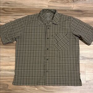 Blackhawk! Warrior Wear 1700 Shirt Mens L Brown Black Plaid Button Up S/S